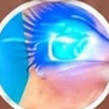 Ilustrasi mata terpapar cahaya biru
